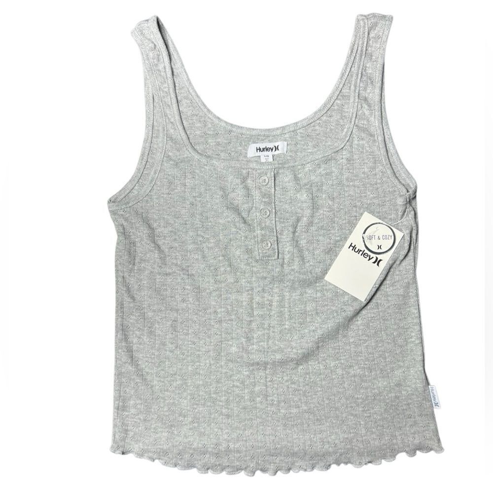Hurley Women's Heather Gray Soft & Cozy Tank Top Size Large